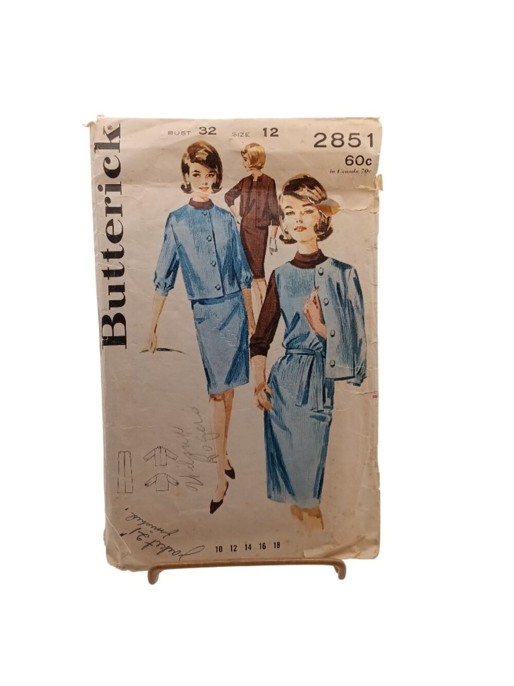 Butterick 2851 Misses Sewing Pattern Jumper Blouse & Jacket Size 12 Bust 32 Vint